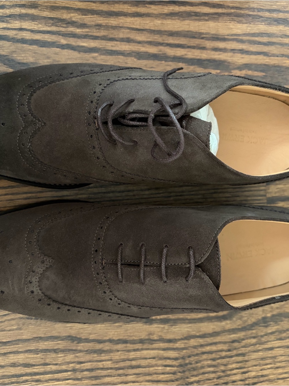Men Jack Erwin Adam Dark Brown Suede Dress Shoes